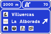 Preseñalización de servicios varios en autopista o autovía